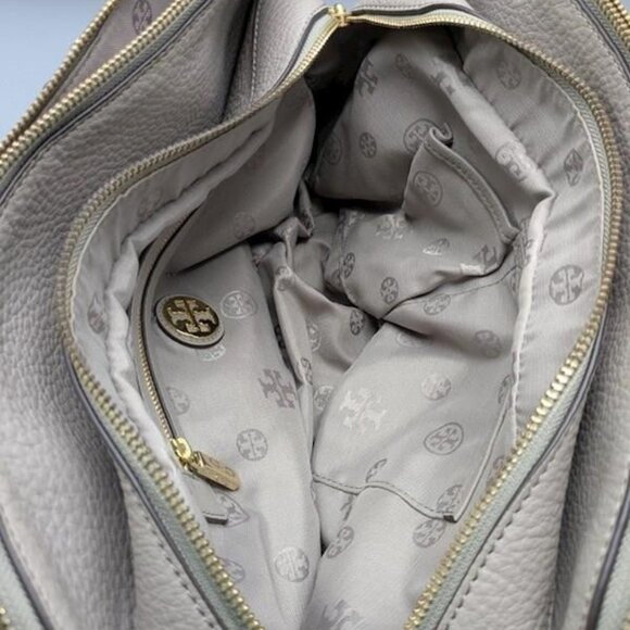 Tory Burch Thea Triple Zip Satchel Dust Storm - Picture 3 of 5